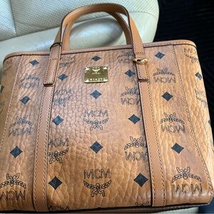 MCM Cognac Leather Handbag